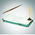 Jade Glass Beveled Edge Pen Set - Small